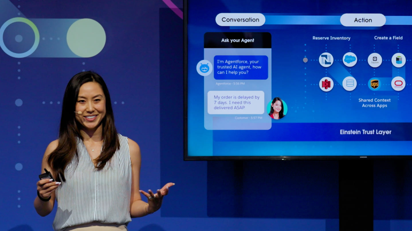 A graphic showing the keynote presentation at Connect:AI