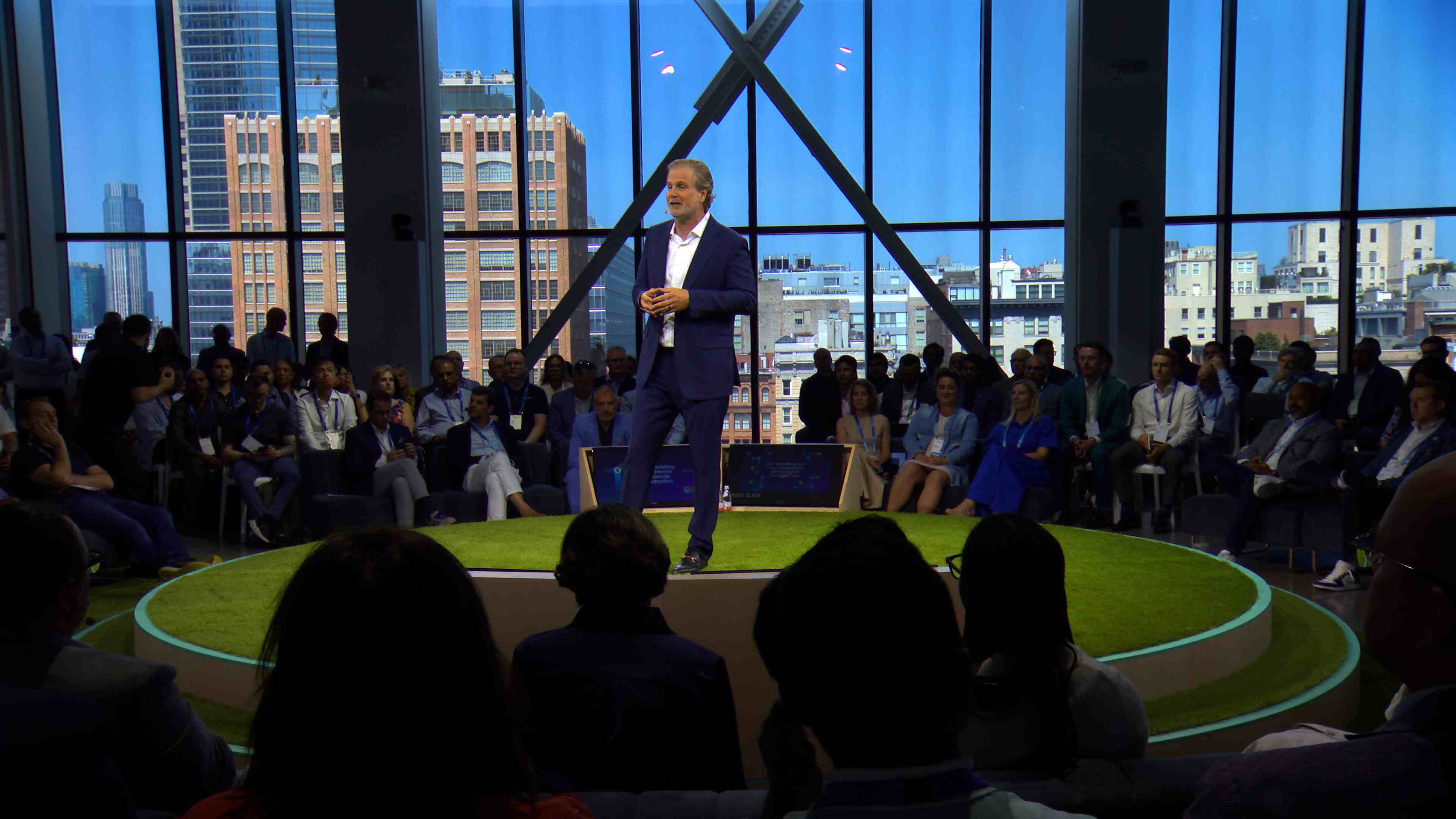 A graphic showing the keynote presentation at Connect:AI
